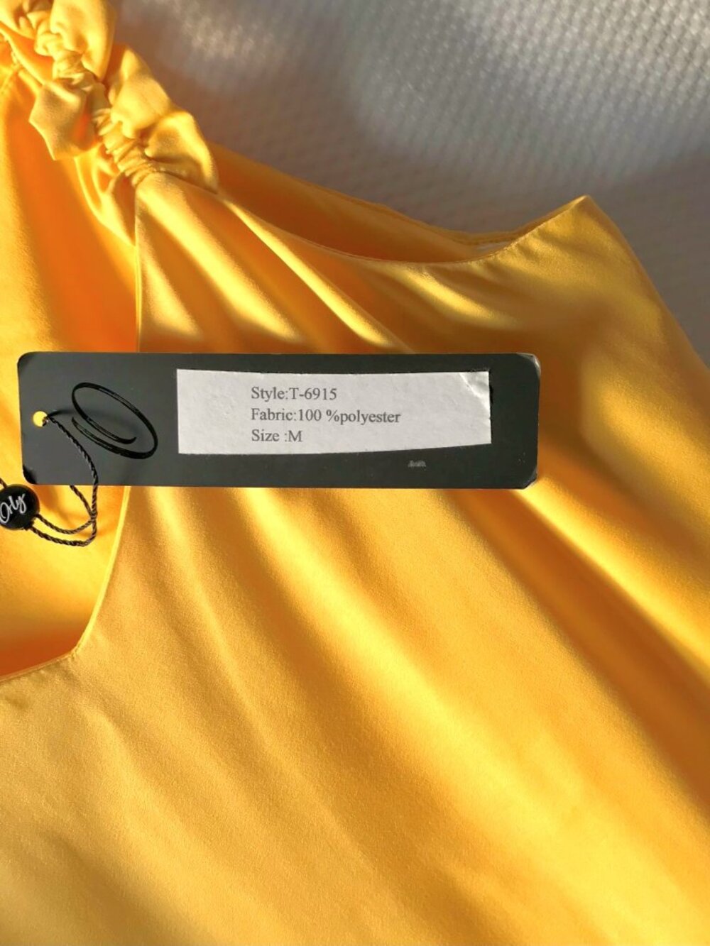 NEW Yellow Gold Silk Tank Blouse Ruffled Shoulders Fully Lined Size Medium NWT - Picture 5 of 13